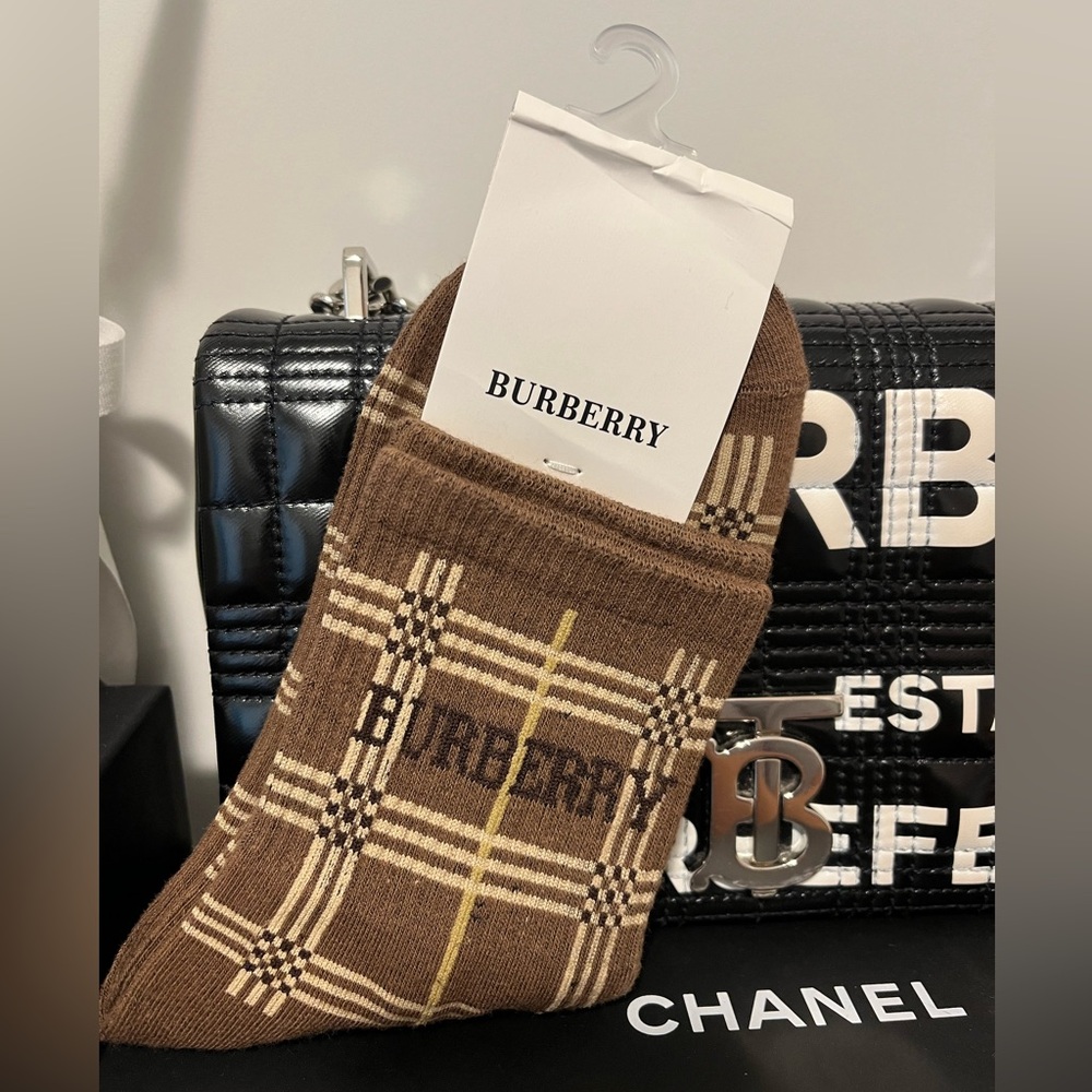 Burberry checkered socks 1 pair Unisex